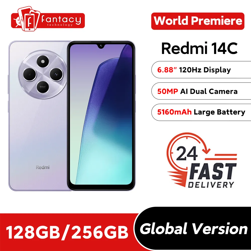 2024 New Xiaomi Redmi 14C Global Version Immersion 6.88'' Display 50MP AI Dual Camera system Massive 5160mAh Battery 14 C - Imagen 1