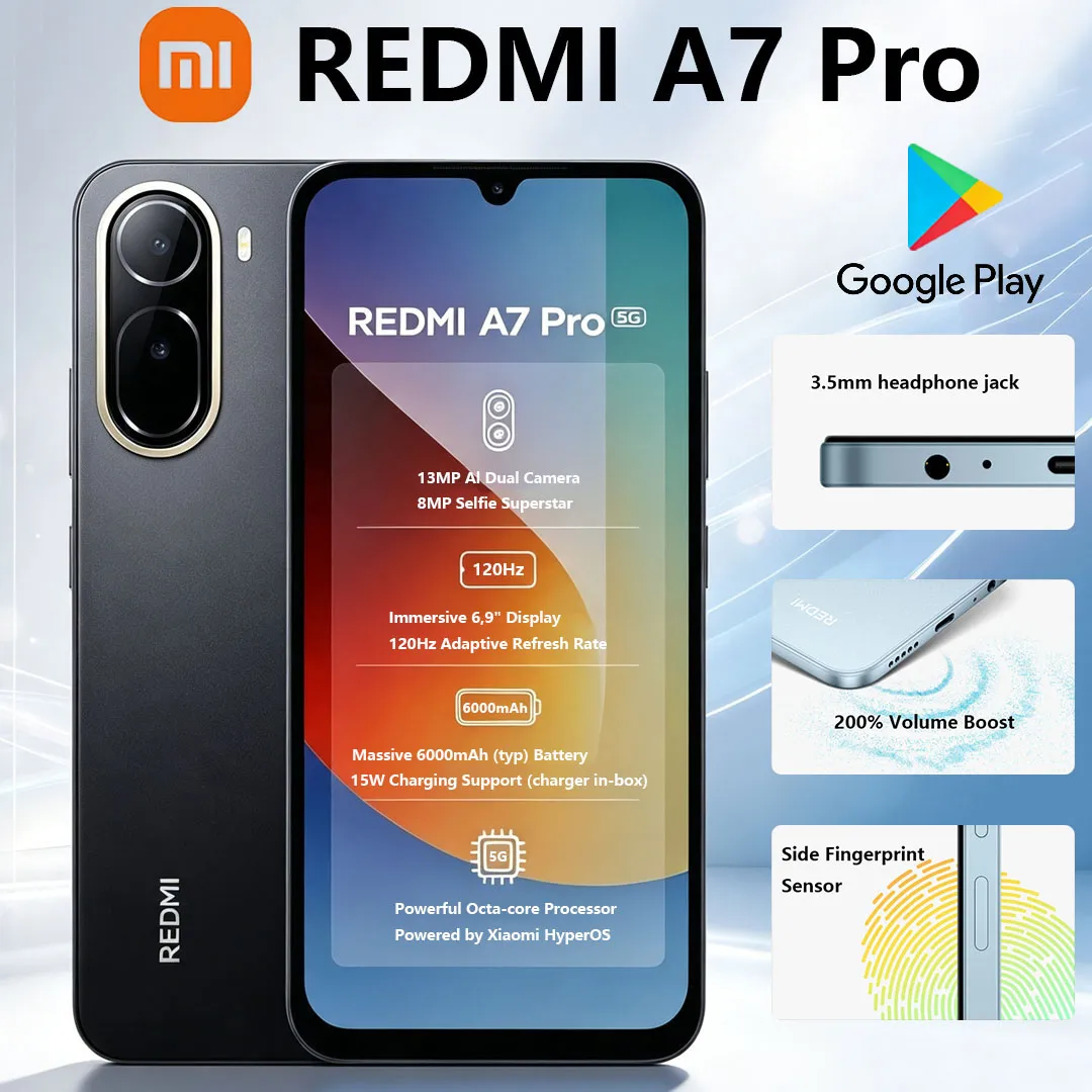 Xiaomi Redmi A7pro 5G Dual-SIM Smartphone 6.9" Eye-friendly Screen 13MP Main Camera 6000mAh Battery 15W Charging Mobile Phone - Imagen 1