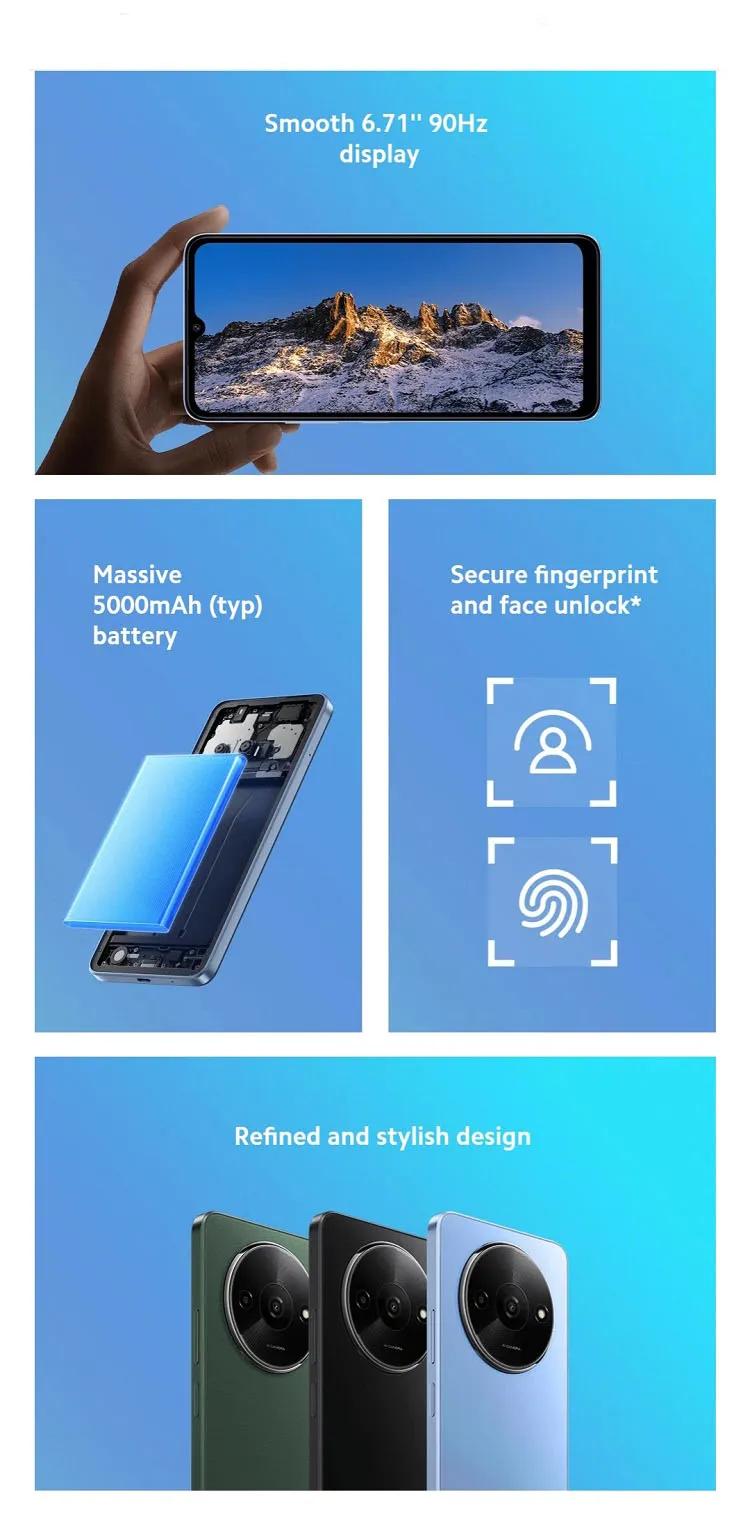 New Xiaomi Redmi A3 4G Global Version Mobile Phone 6.71" 90Hz HD+ Display 5000mAh Battery 8MP Camera Dual-SIM Budget Smartphone - Imagen 2
