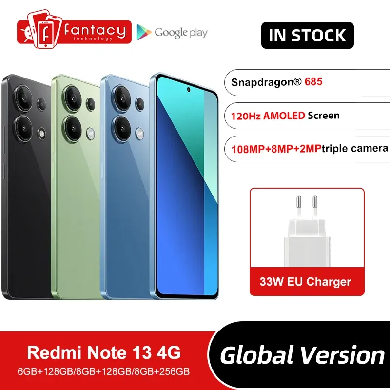 Xiaomi Redmi Note 13 4G Global Version 5000mAh Snapdragon® 685 108MP camera 120Hz AMOLED display 33W charging - Imagen 1