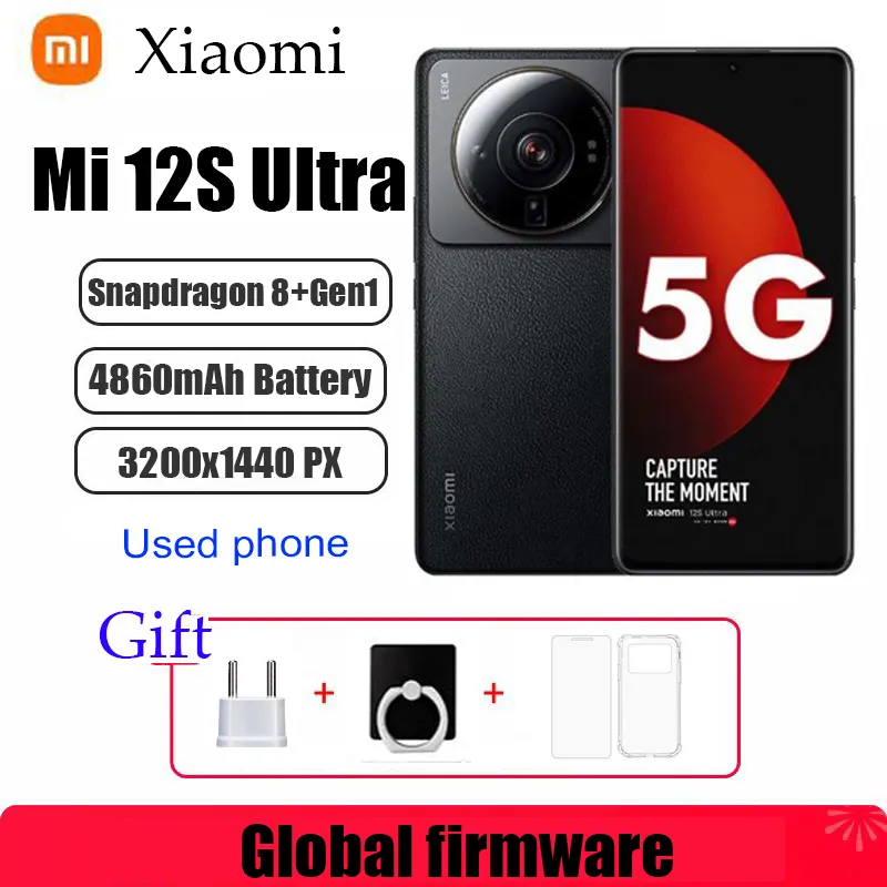 Global firmware Xiaomi 12S Ultra smartphone Snapdragon 8+ Gen 1 6.73" 2K  50MP+32MP Camera 67W 4860mAh Battery used phone - Imagen 1