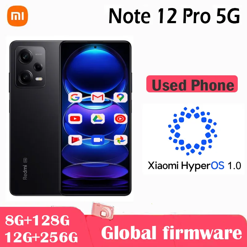 Xiaomi Redmi Note 12 Pro 5G Smartphone HyperOS 1.01080 OIS Camera MediaTek Dimensity 120Hz AMOLED Display 67W Charger used phone - Imagen 1