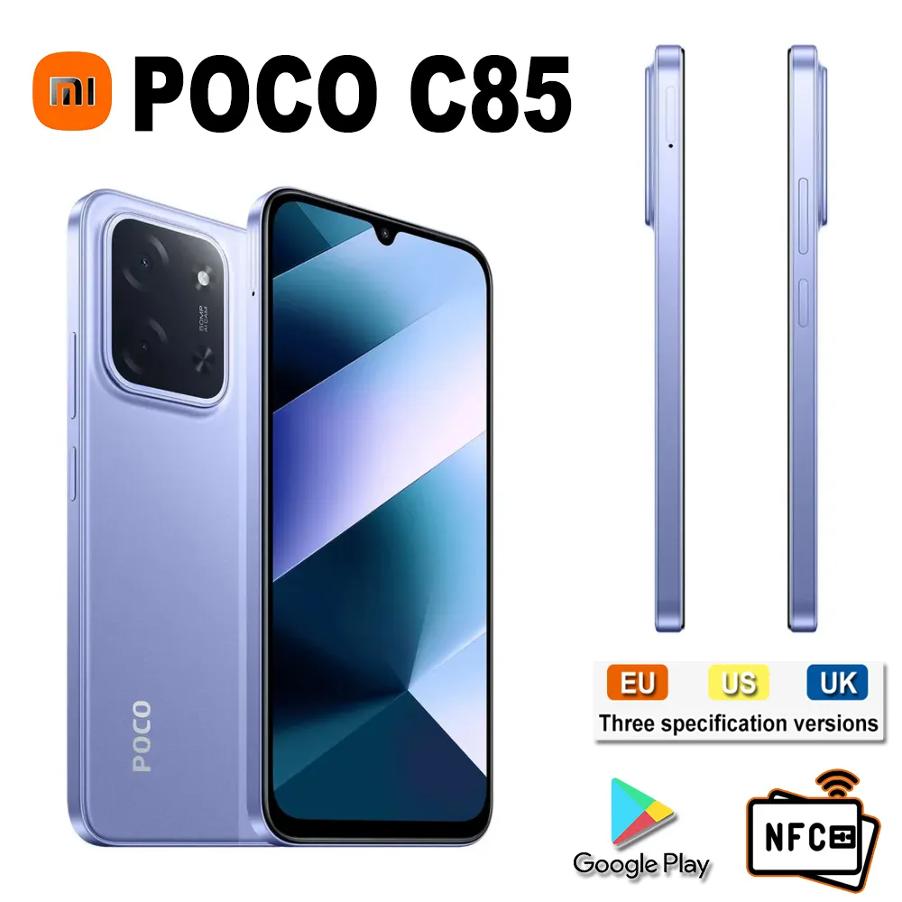 EU/US/UK specification XIAOMI POCO C85 original smart phone /8GB+256GB memory/support GPS/NFC Smart phone/6000mAh Smart phone - Imagen 1
