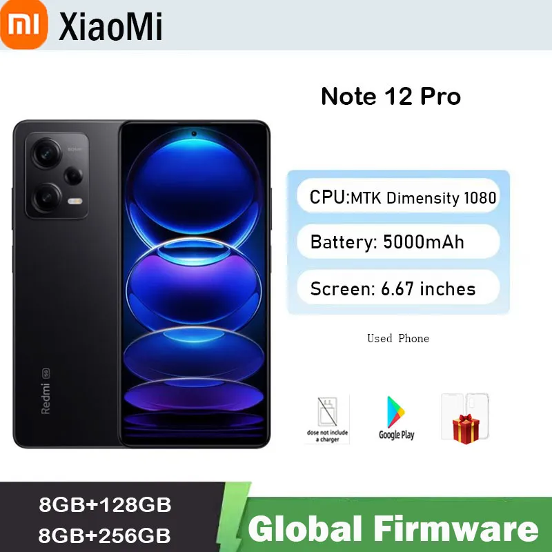 Global firmware Xiaomi Redmi Note 12 Pro 5G Smartphone 1080 OIS Camera  120Hz Display  Charger used phone - Imagen 1