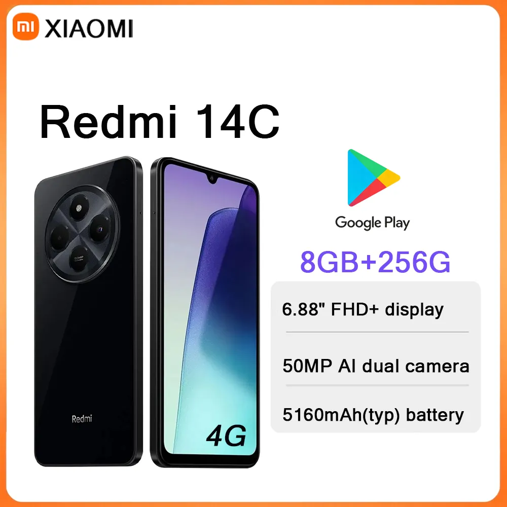 Xiaomi Redmi 14C 4G Smartphone 6.88" 120Hz Display 5160mAh Battery 50MP AI Dual Camera Octa Core Dual SIM HyperOS Mobile Phone - Imagen 1