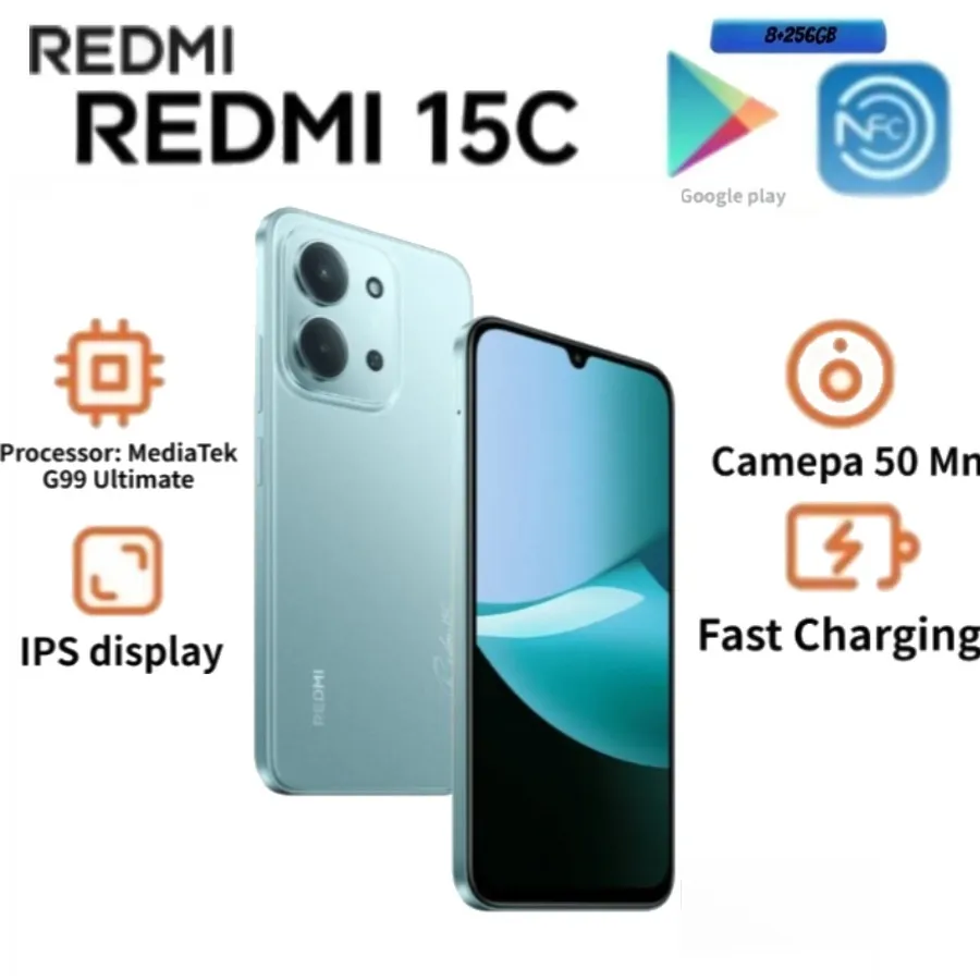 2026 New Redmi 15C Xiaomi Smartphone Global Version 6.9" 120Hz HD+ Helio G81 Ultra 6000mAh 33W Fast Charge 50MP Dual Camera IP64 - Imagen 4