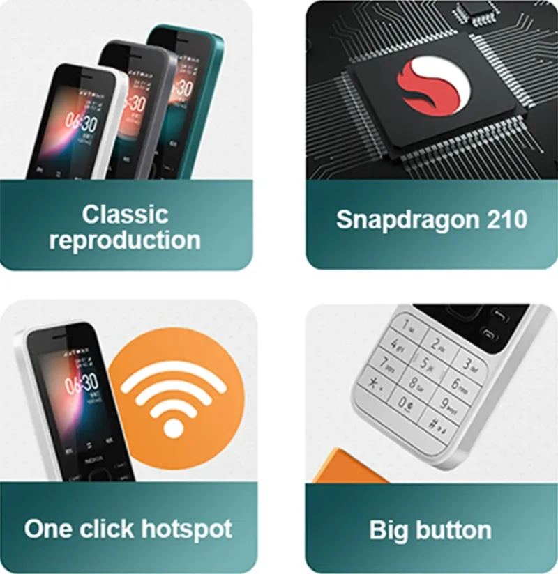 Finland Made 6300 4G mobile phone Feature Phone Dual SIM KaiOS Wifi Multilingual 2.4 Inch FM Radio Bluetooth  used phone - Imagen 2