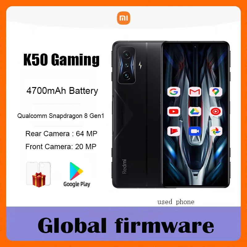 Xiaomi Redmi K50 Gaming 5G Smartphone Global Firmware Qualcomm Snapdragon 8 Gen1 64MP Side Fingerprint 6.67“ Used Phone - Imagen 1
