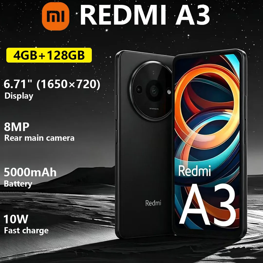 New Xiaomi Redmi A3 4G Smartphone 6.71-inch Display 5000mAh Large Battery 10W Wired Charging Thin and Light Body Mobile Phone - Imagen 1