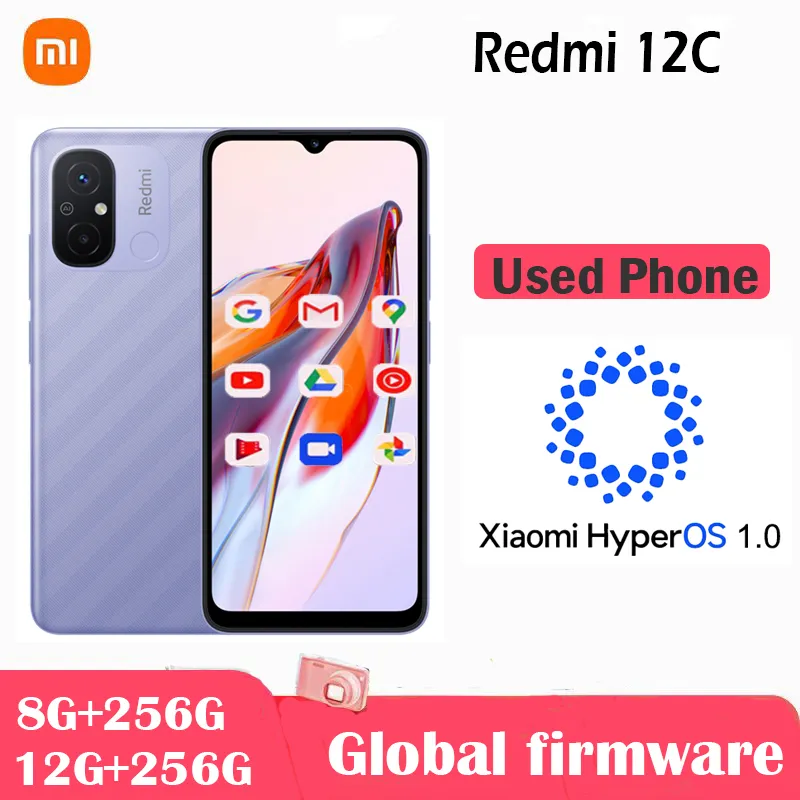 Global firmware Original Xiaomi Redmi 12C Smartphone HyperOS 1.0 5000mAh  Battery Octa Core 50MP 6.71'' 4G Used Phone - Imagen 1