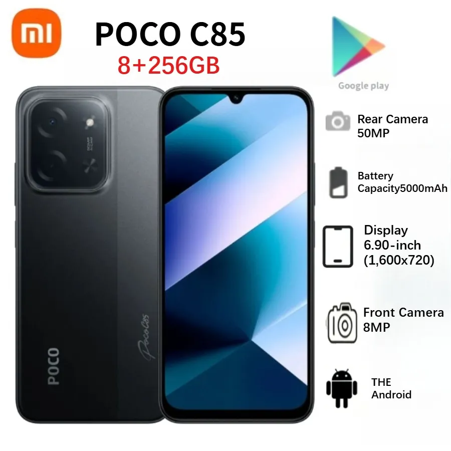PPoco C85 Smartphone 6.5' HD+ Display 8GB RAM 256GB Storage Mediatek Helio G81 Chipset Dual 48MP Camera - Imagen 1