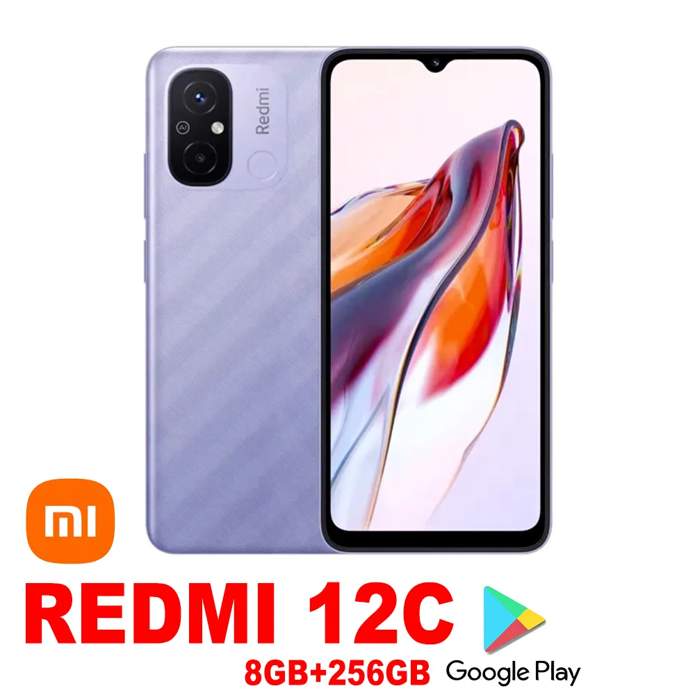 XIAOMI Redmi 12C fashion smartphone 8GB+256GB/5000mah battery capacity/back fingerprint/facial recognition/support GPS - Imagen 6