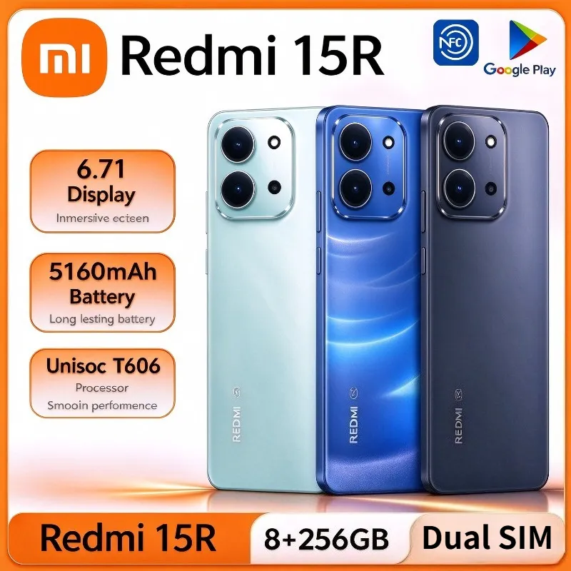 New Redmi 15R Global Version Smartphone 8GB+256GB 6000mAh Battery 120Hz Display 13MP Camera Unlocked xiaomi Smartphon Dual SIM - Imagen 1