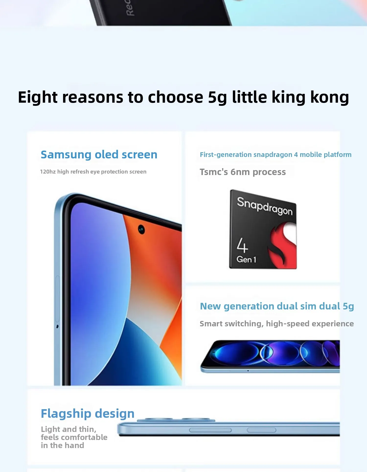 Redmi Note 12 5G Snapdragon 4 Gen1 6GB/8GB RAM 128GB/256GB ROM 5000mAh Battery Dual SIM Phone Smartphone Mobile Phones - Imagen 6