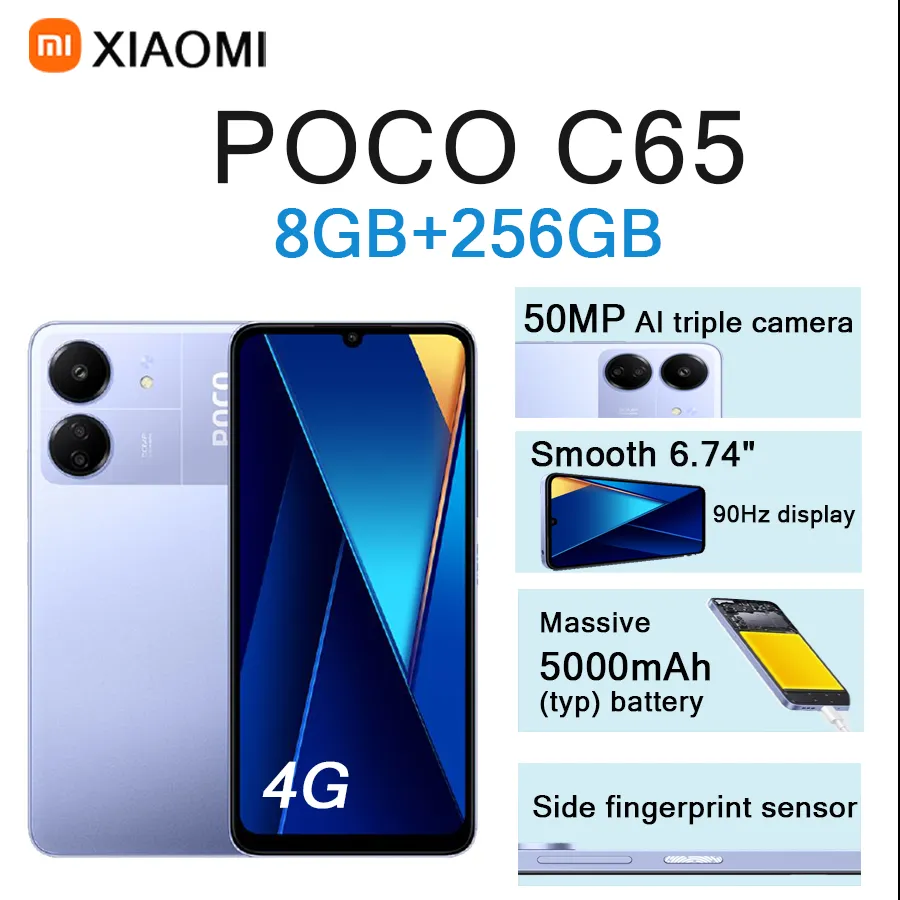 Xiaomi POCO C65 6.74" 90Hz Display 8GB+256GB 50MP Ultra-Clear Cam 5000mAh Battery Dual SIM Unlocked Smartphone - Imagen 4