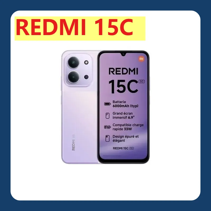 Xiaomi Redmi 15C Smartphone 6.71-Inch HD+ Display 50MP AI Rear Camera 5000mAh Big Battery, Dual SIM Global Version Mobile Phones - Imagen 1