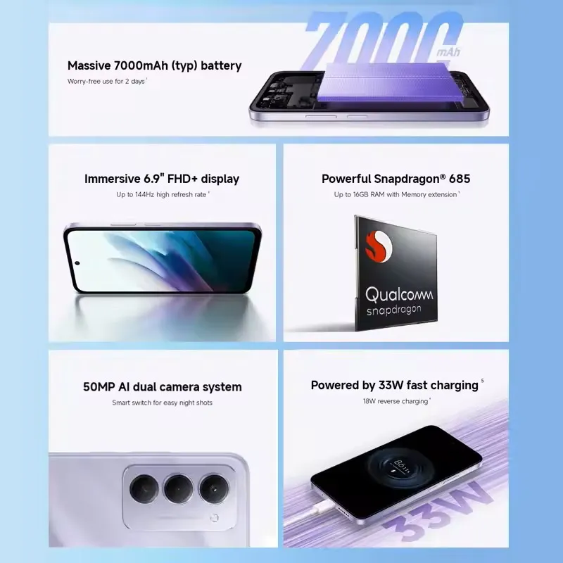 【Brand+】Redmi 15 Global Version Smartphone 6.9" 50MP 7000mAh battery 33W fast charging IP64 Snapdragon® 685 Mobile Platform - Imagen 2