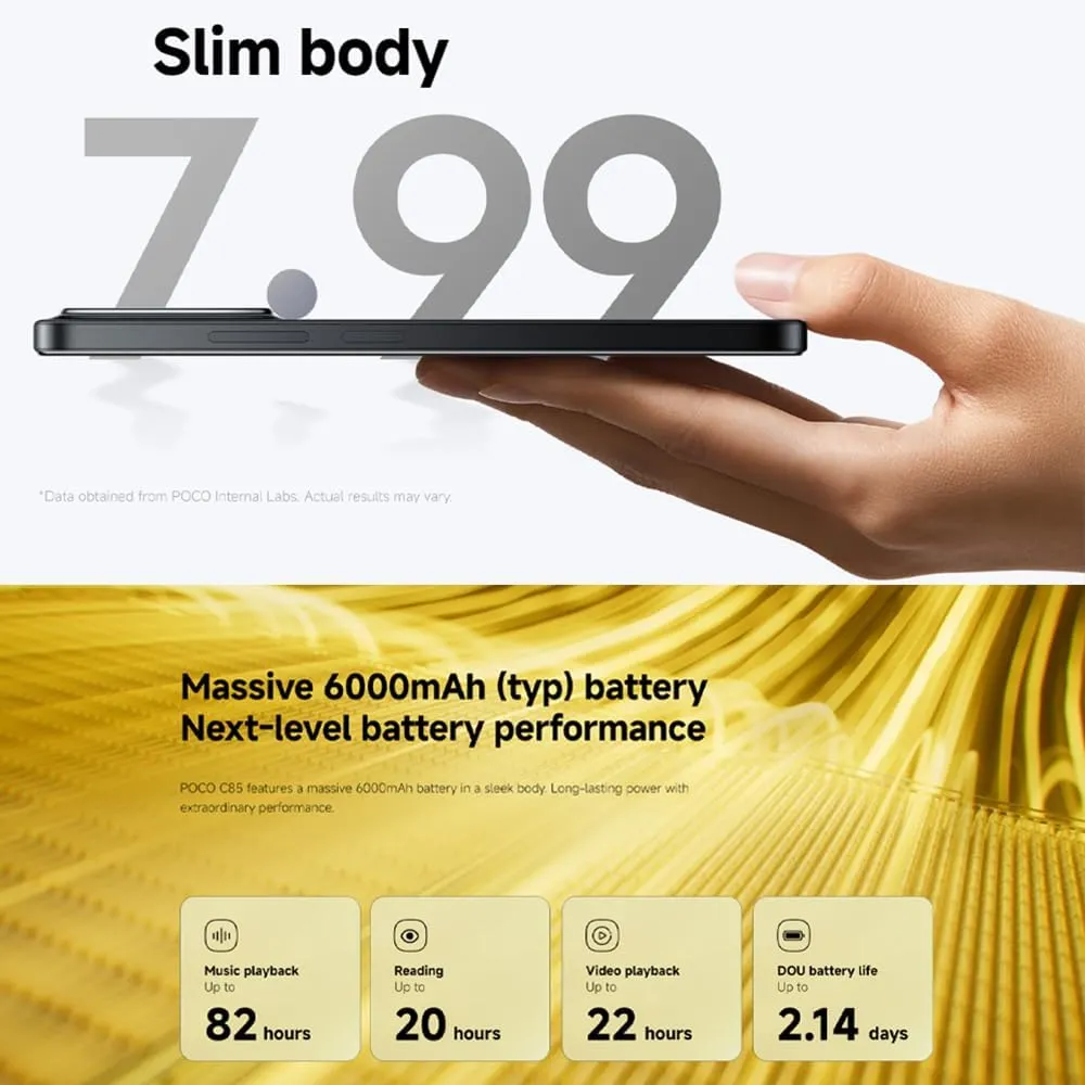 POCO C85 Xiaomi original smart phone 8+256GB large storage space 6000mAh long standby all support 1080p@30fps HD recording - Imagen 6