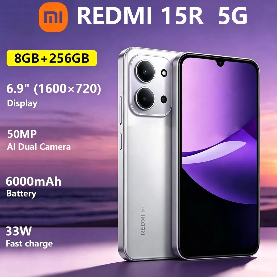 Xiaomi Redmi 15R 5G Mobile Phone 6.9-inch Screen 6000mAh Battery 33W 50MP AI Dual Camera Global Version Smartphone - Imagen 1