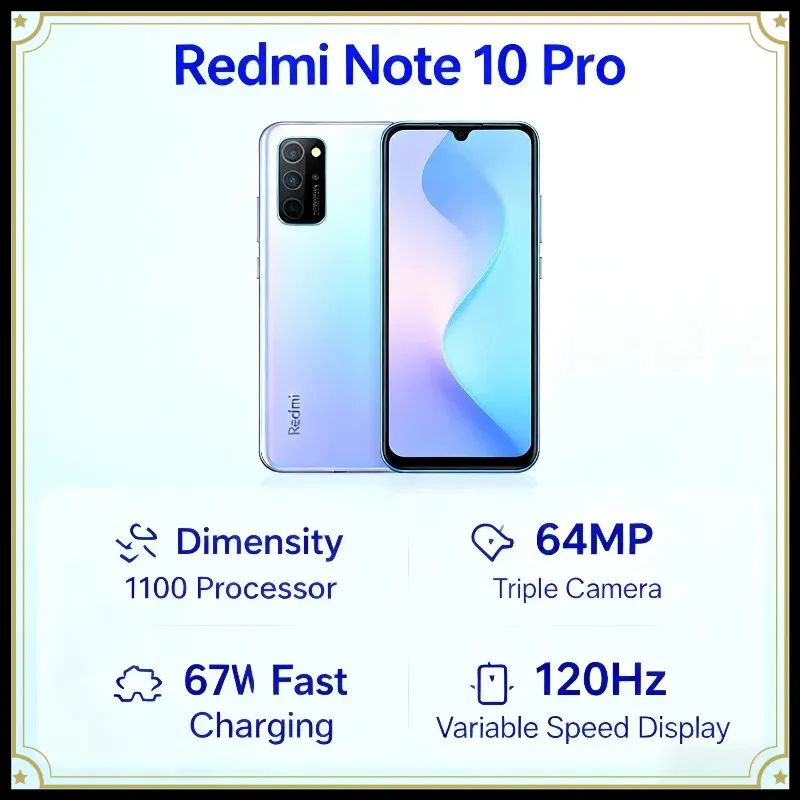 Xiaomi Redmi Note 10 Pro Smartphone 6.6" FHD+ 120Hz Display 64MP Triple Camera 67W Fast Charge 5000mAh Battery Global Version - Imagen 3