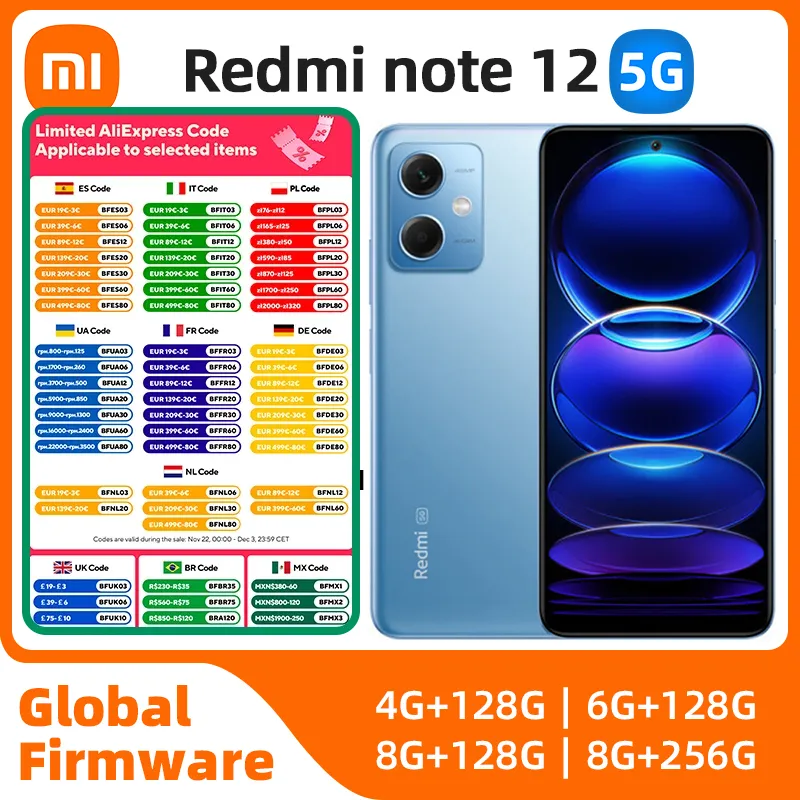 Xiaomi redmi note 12 Android 5G Unlocked 6.67 inch 8GB RAM 256GB ROM All Colours in Good Condition Original Cell phone usedphone - Imagen 1