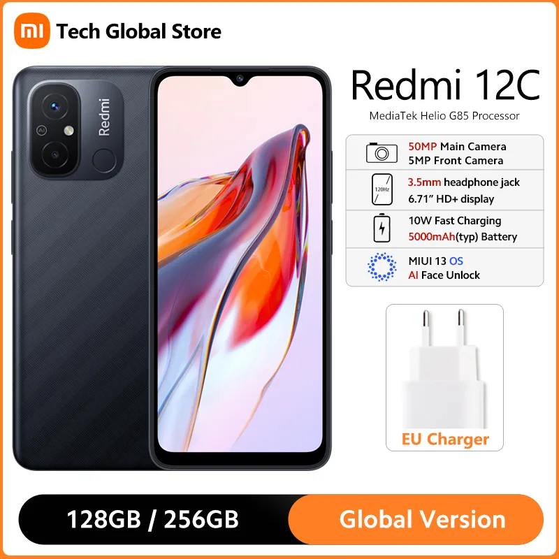 Xiaomi Redmi 12C Smartphone Global Version MediaTek Helio G85 Octa Core 6.71" HD+ Display 50MP AI Dual Camera 5000mAh Battery - Imagen 1