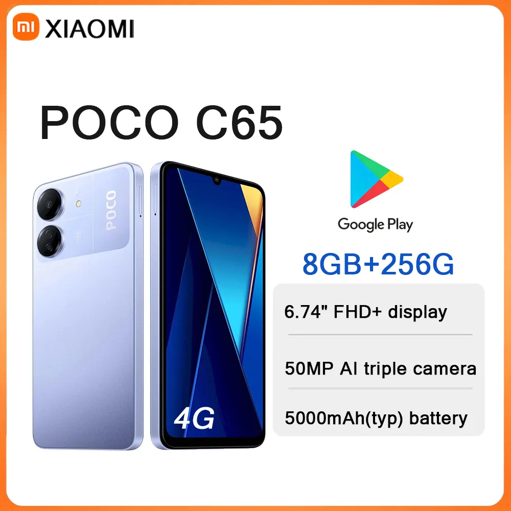 Xiaomi POCO C65 6.74" Screen 8GB+256GB 50MP Ultra-Clear Camera 5000mAh Battery Dual SIM Unlocked  2026 New Arrival Mobile Phone - Imagen 1