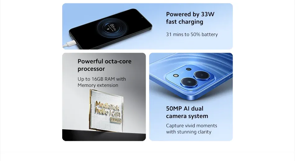 Xiaomi Redmi 15C 8GB+256GB Ultra-slim Android Phone 6000mAh Battery Fingerprint Facial Recognition Smartphone New Arrival - Imagen 4