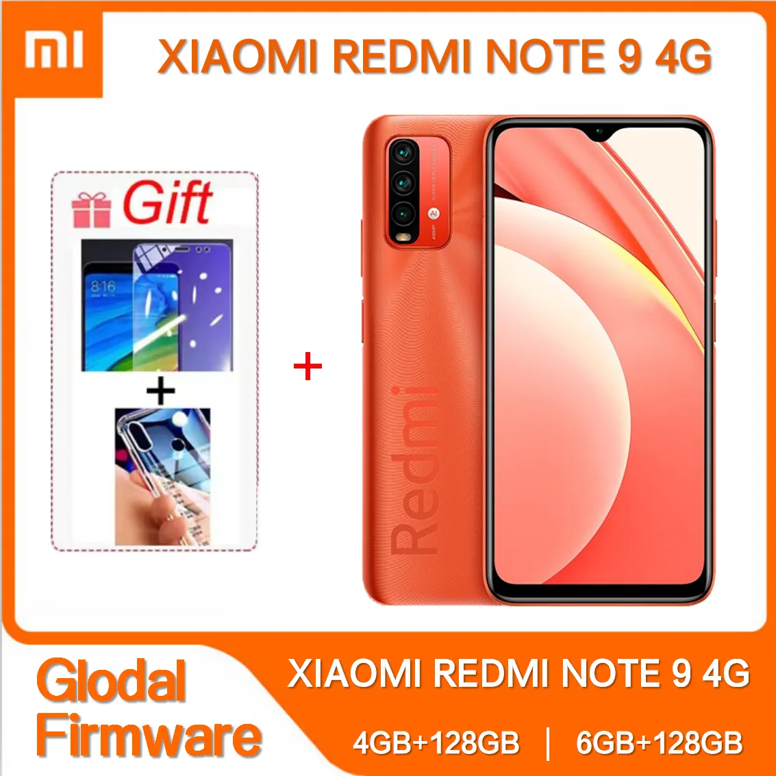 Original Xiaomi Redmi Note 9 4G 6GB 128GB Global Rom 6000mAh Battery Snapdragon 662 Octa Core 48MP Camera Unlocked 4G Smartphone - Imagen 1