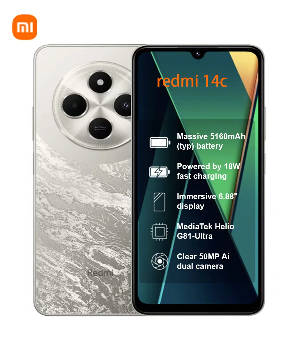 Xiaomi Redmi 14C 4G Global Version Immersion 6.88'' 120Hz Display 50MP AI Dual Camera Massive 5160mAh Battery 18W Fast Charging - Imagen 3