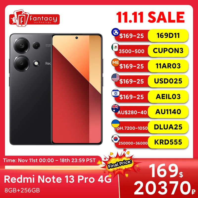 Xiaomi Redmi Note 13 Pro 4G Global Version Helio G99 Ultra 120Hz AMOLED 200MP OIS Camera 67W NFC - Imagen 1