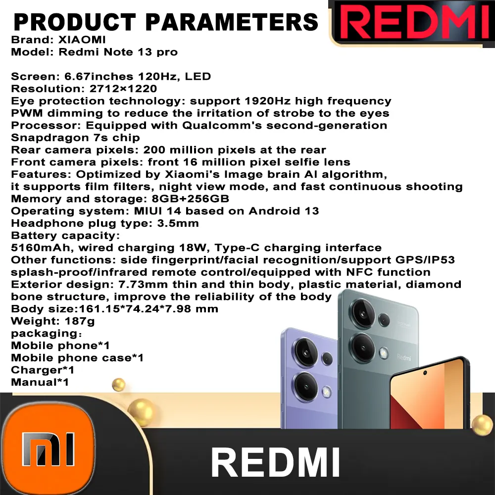 XIAOMI Note 13 Pro Configure NFC function, 2712×1220 resolution, 5160mAh, long battery life [EU/US/UK specifications] - Imagen 6