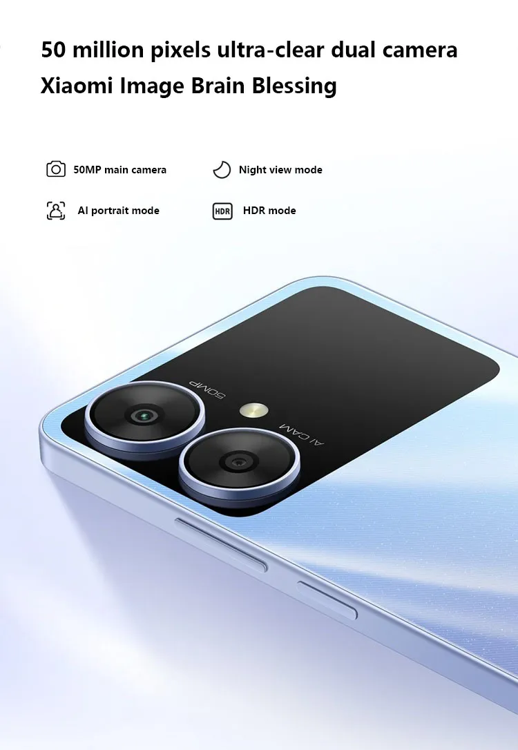 Xiaomi Redmi 13R 4G Mobile Phone Global Version 50MP Camera 5000mAh Battery 18W Fast Charge 6.74" Display Dual-SIM Smartphone - Imagen 3