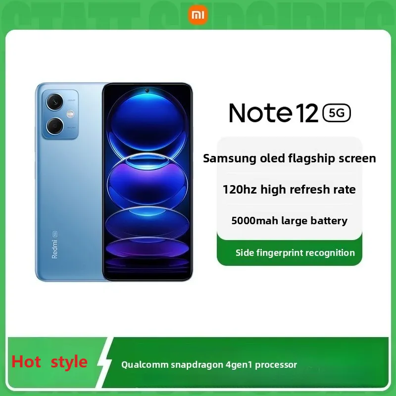 Redmi Note 12 5G Snapdragon 4 Gen1 6GB/8GB RAM 128GB/256GB ROM 5000mAh Battery Dual SIM Phone Smartphone Mobile Phones - Imagen 2