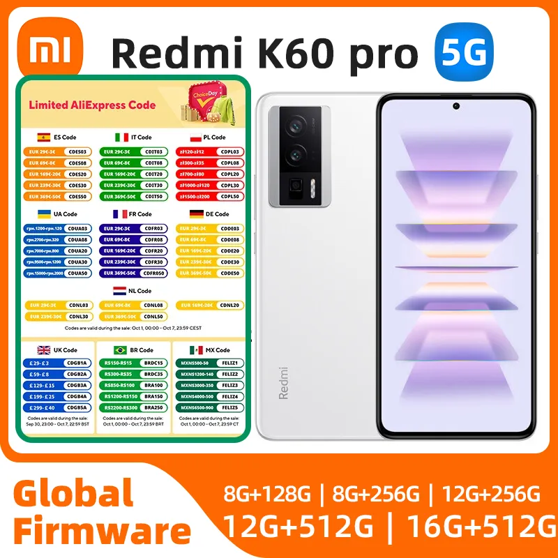 Original Xiaomi Redmi K60 Pro 5G Smartphone Snapdragon 8+ 6.67" 2K Screen 120Hz 50MP Triple Camera 5000mAh used phone - Imagen 1