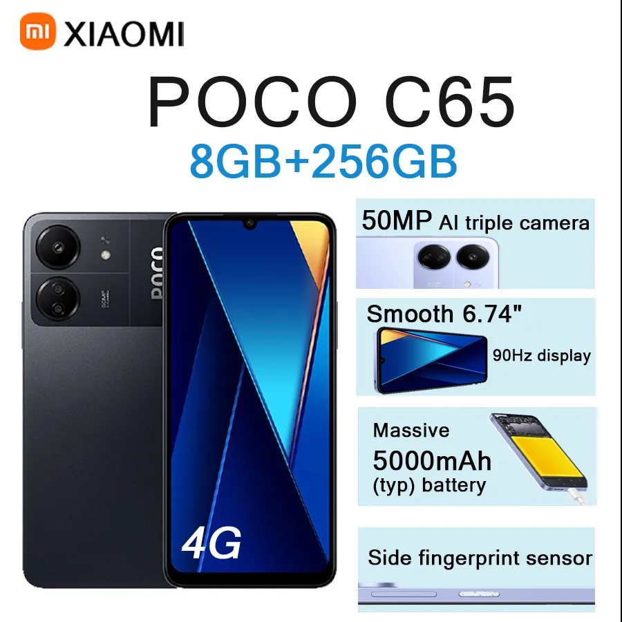 Xiaomi POCO C65 6.74" 90Hz Display 8GB+256GB 50MP Ultra-Clear Cam 5000mAh Battery Dual SIM Unlocked Smartphone - Imagen 3