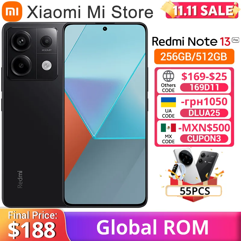 Global ROM Xiaomi Redmi Note 13 Pro 5G Smartphone Snapdragon 7s Gen 2 120Hz Screen 5100mAh 67W Fast Charging 8GB 256GB Cellphone - Imagen 1