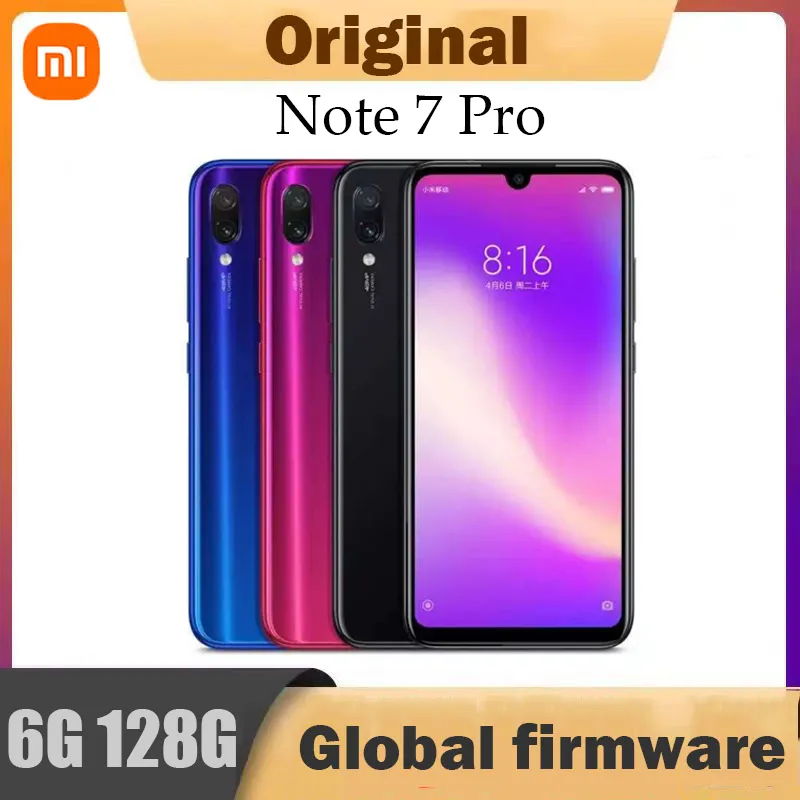 Xiaomi Redmi Note 7 PRO Original Smartphone 6GB 128GB Snapdragon 660AIE Android Mobile Phone 48.0MP+5.0MP Rear Camera used phone - Imagen 1