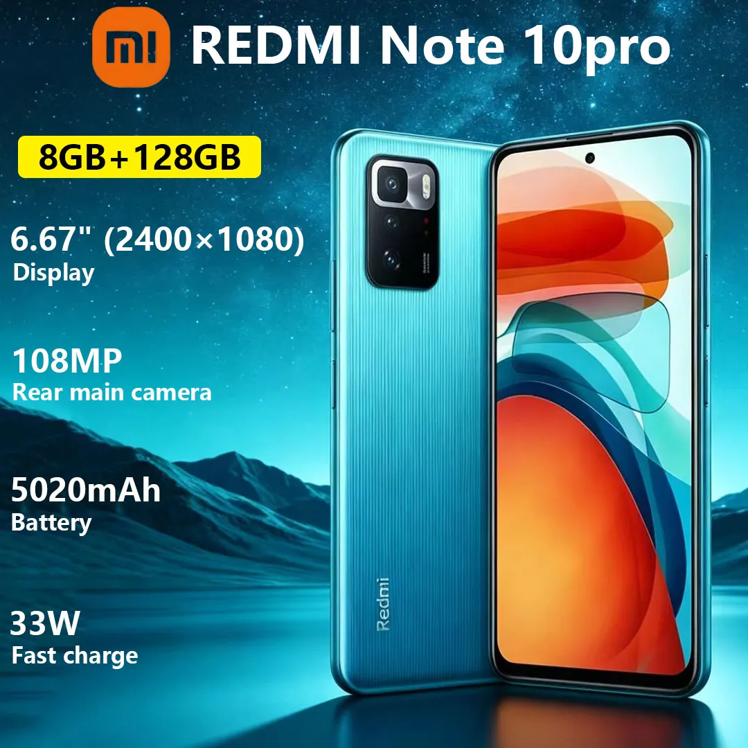 Xiaomi Redmi Note 10pro Smartphone 6.67-inch Display 5200mAh‌ Long-life Battery High-looking Design Thin And Light Mobile Phone - Imagen 1