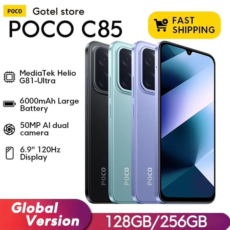 【World Premiere】POCO C85 Global Version Smartphone 128/256GB Helio G81-Ultra 6000mAh battery 6.9" display 50MP Camera 33W NFC - Imagen 1