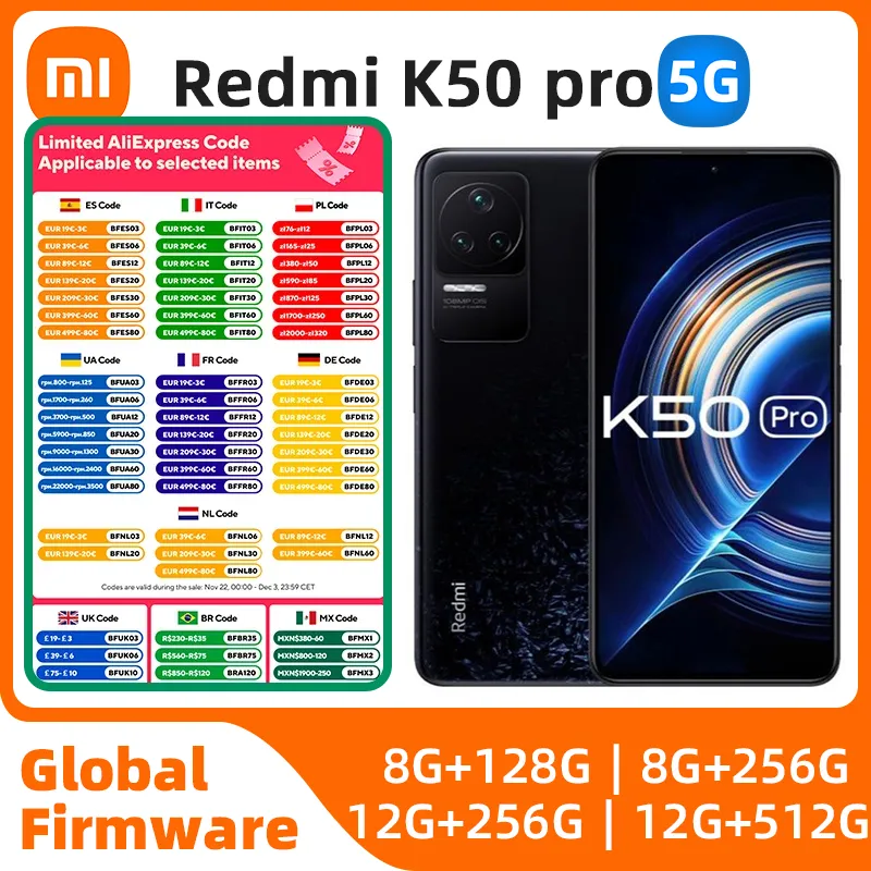 Xiaomi Redmi K50 Pro 5G Global ROM MTK Dimensity 9000 2K OLED straight screen 120W Fast Charging 108MP OIS Camera used phone - Imagen 1