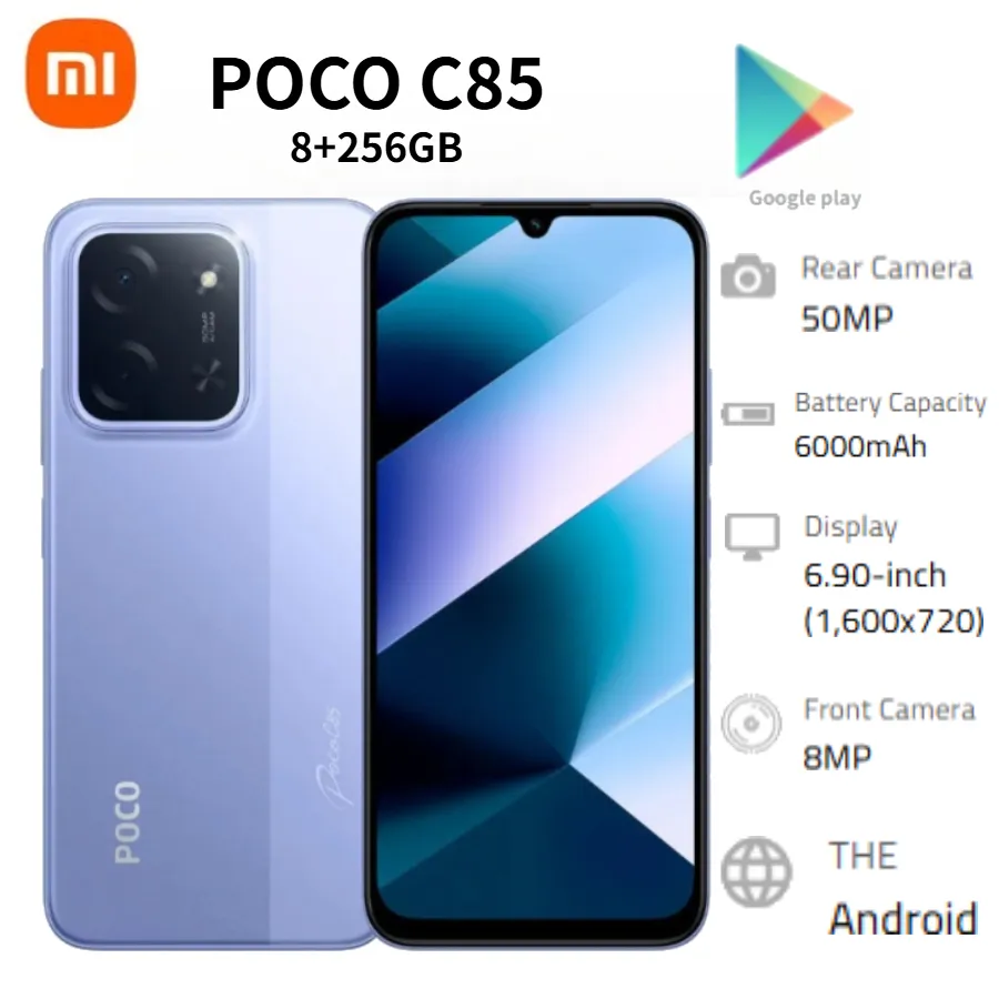 Poco C85 6.5' HD+ Display Smartphone 8GB RAM 256GB Storage Mediatek Helio G81-Ultra Chipset Dual 48MP Camera - Imagen 3