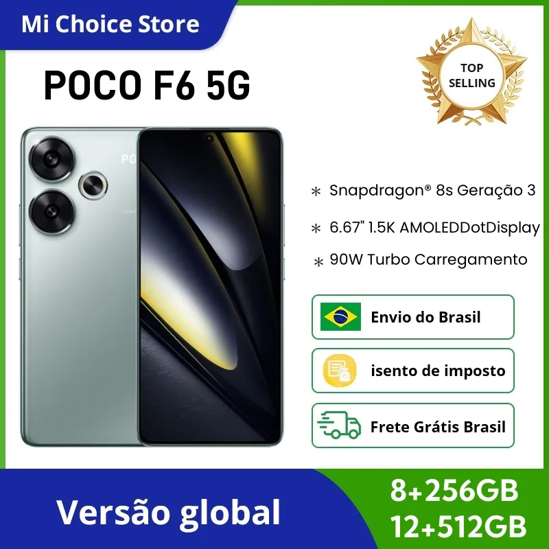 NEW Global Version POCO F6 Smartphone Snapdragon®8s Gen 3 1.5K CrystalRes AMOLED 90W Turbo Charging 5000mAh 50MP camera with OIS - Imagen 1