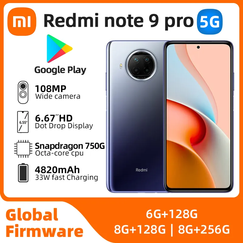 xiaomi redmi note9 pro Android 5G Unlocked 6.67 inch 8GB RAM 256GB ROM All Colours in Good Condition Original used phone - Imagen 1