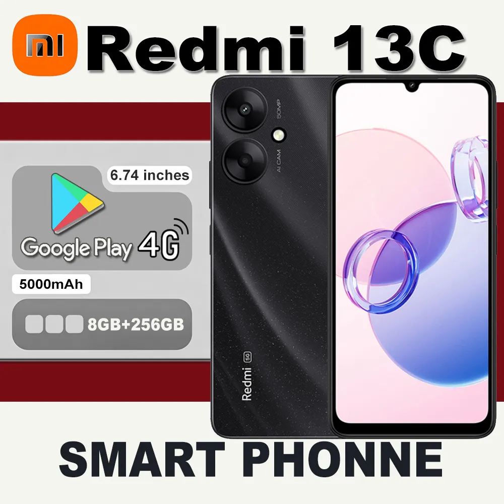 XIAOMI Redmi 13C original fashion smart phone 8GB+256GB/5000mAh long standby/side fingerprint/facial recognition/NFC support - Imagen 1