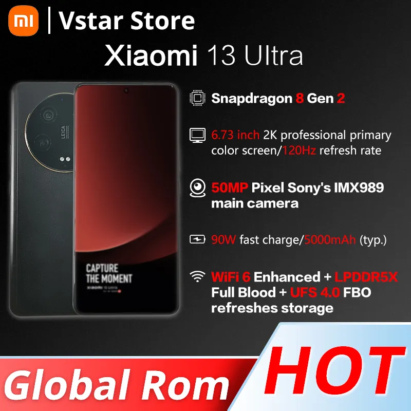 Global ROM  Xiaomi 13 Ultra 5G Smartphone 50MP Leica Camera 6.73" 2K 120Hz AMOLED Display IP68 Water 90W Turbo Charger 5000mAh - Imagen 1