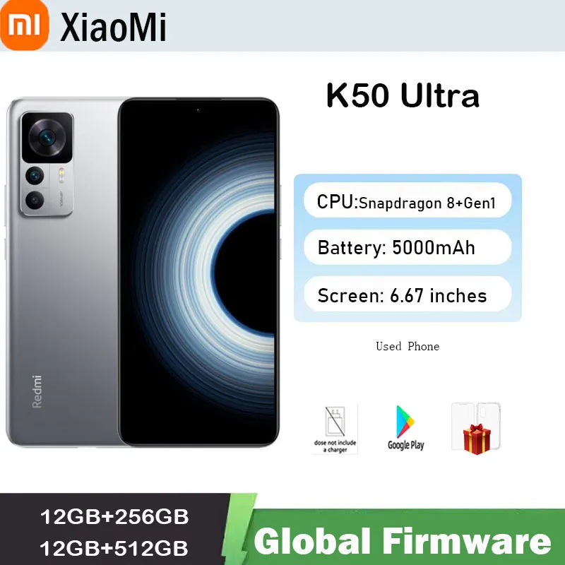 Snapdragon 8+ Gen 1 xiaomi Redmi K50 Ultra 5G Smartphone 6.67inch Android  5000mAh Battery No Charger  used phone - Imagen 1